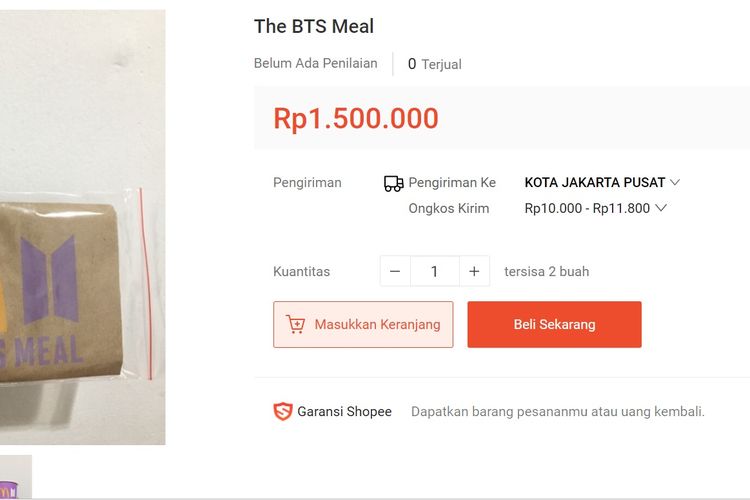 Kumpulan harga kemasan BTS Meal bekas pakai ini bikin garuk-garuk kepala